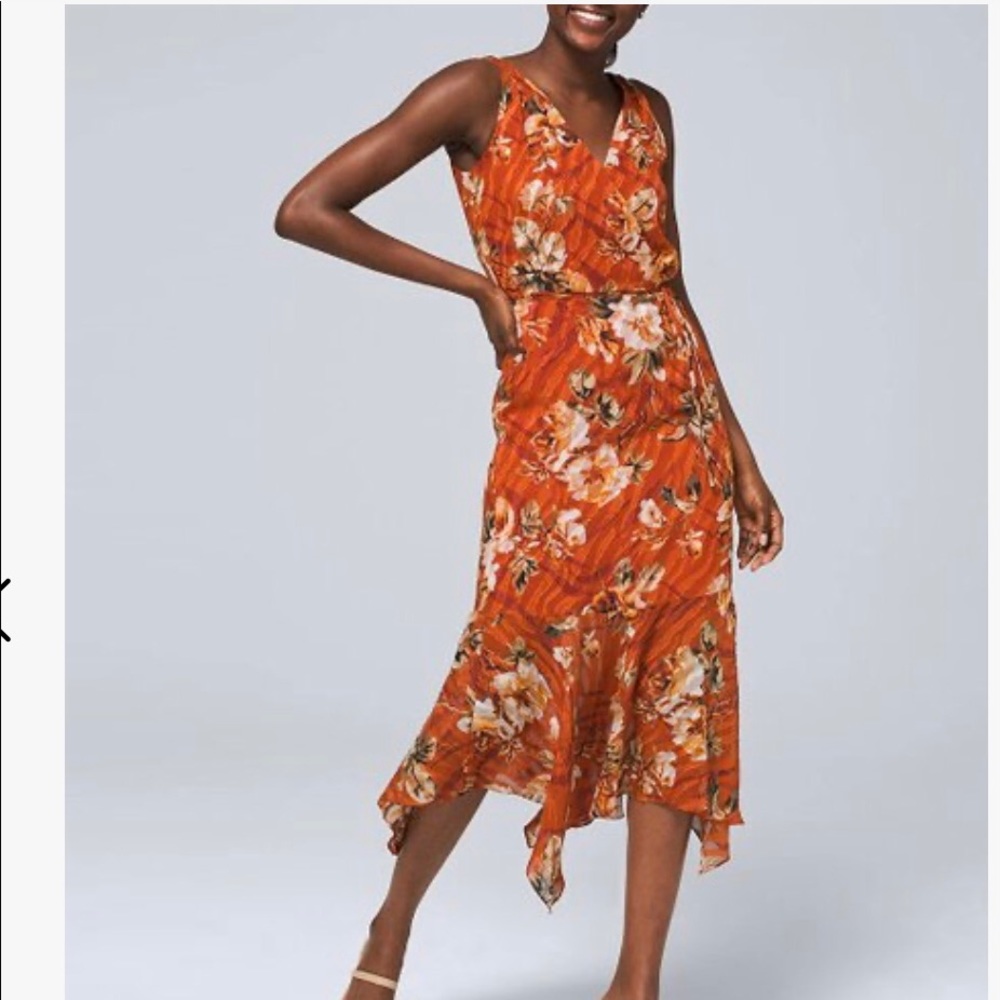 Floral Orange Midi Dress - Picture 3 of 6